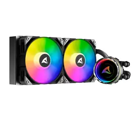 Sharkoon S80 RGB AIO 240 mm / 2 x 120 mm / 2000 U/min / 71,1 CFM / 35 dB / 4-polig / Intel & AMD