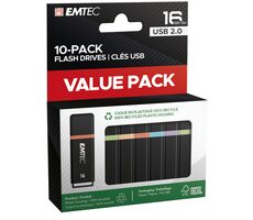 EMTEC K100 USB 16 GB (10 Stück) / 10x Flash-Laufwerk / USB 2.0 / Lesen: 15 MB/s / Schreiben: 5 MB/s 