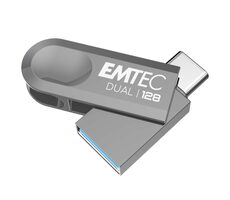 EMTEC Dual D280 USB 3.2 Typ-C 128GB silber / Flash-Laufwerk 