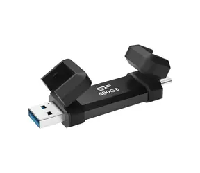 Silicon Power DS72 500GB schwarz / Externe SSD / R: 1050 MB/W: 850 MB / USB-A + USB-C 3.2 Gen 2