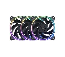 InWin Sirius Loop RGB PWM 3 Stück Schwarz / 120 mm / 27 dB bei 1800 U/min / Long Gleitlager / 50 CFM / 3-polig + 4-polig