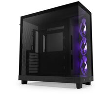 NZXT H6 Flow RGB schwarz / ATX / 2x USB-A 3.2 / 1x USB-C 3.2 / 3x120mm / ohne Netzteil / transparentes Seitenteil 