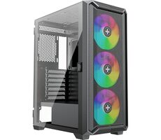 Xilence XILENT BLADE II X613 schwarz / ATX / 1x USB-A 2.0 / 1x USB-A 3.0 / 3x 120mm ARGB / ohne Netzteil / transparentes Seitenteil 