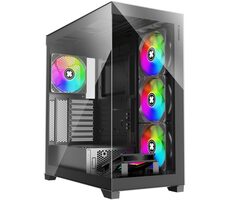 Xilence XILENT Gleam schwarz / ATX / 2x USB-A 3.0 / 1x USB-C 3.2 / 4X 140mm ARGB / ohne Netzteil / transparentes Seitenteil