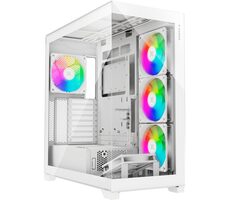 Xilence XILENT Gleam weiß / ATX / 2x USB-A 3.0 / 1x USB-C 3.2 / 4X 140mm ARGB / ohne Netzteil / transparentes Seitenteil
