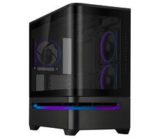 Asus Prime AP202 TG ARGB schwarz / M-ATX / 2xUSB-A + 1xUSB-C / 3x 120 mm / ohne Netzteil