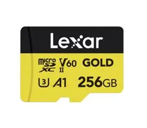 Lexar Gold microSDXC 256 GB / V60 / U3 / A1 / Lesegeschwindigkeit bis zu: 280 MB/s / Schreibgeschwindigkeit bis zu: 180 MB/s