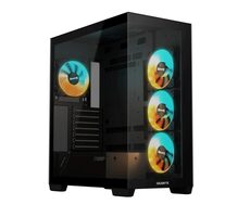 GIGABYTE C500 schwarz / ATX / 2xUSB 3.0 + 1xUSB-C / 4X 120mm / ohne Netzteil / transparentes Seitenteil