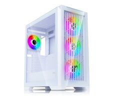 Evolveo Ptero Q2G weiß / ATX / 1x USB 3.2 Gen 1 + 2x USB 2.0 / 4X 120 mm ARGB / ohne Netzteil / transparente Seitenwand + Frontblende 