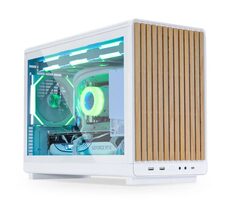 Lian Li DAN A3-mATX Wood Edition weiß / Micro-ATX / 2x USB 3.0 A / 1x USB-C / ohne Netzteil / transparente Seitenwand