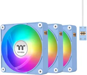 Thermaltake CT140 EX Sync PC-Lüfter blau / Hydrauliklager / 140 mm / 30,7 dB bei 1800 U/min / 4-Pin / 3 Stück / ARGB