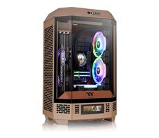 Thermaltake The Tower 300 braun / Micro-ATX / 1x USB-C / 2x USB-A / ohne Netzteil / transparente Seitenwand 