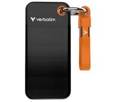 Verbatim Pocket SSD Externes Laufwerk 1TB schwarz-orange / USB-C 3.2 Gen 2 / R: 1000MBs / W: 1000MBs 