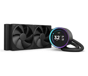 NZXT Kraken Elite 240 schwarz / 2x 120 mm / Flüssigkeitsdynamisches Lager / 30 dB bei 2000 U/min / 73,47 CFM / LCD / AMD + Intel