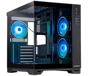 Chieftec VISIO schwarz / ATX / 2x USB 3.0 / 1x USB-C 3.2 / 6x 120 mm ARGB / ohne Netzteil / transparente Seitenwand