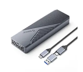 Orico CNM2-G20 externes Gehäuse für M.2 NVMe SSD, grau / 20 GB/s / USB-C / USB-C/USB-A - USB-C-Kabel (0,3 m)