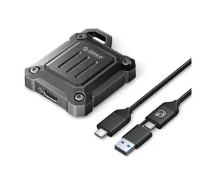 Orico XAM2 externes Gehäuse für M.2 NVMe SSD, schwarz / 10 GB/s / USB-C 3.2 / USB-C-USB-A - USB-C 0,3 m