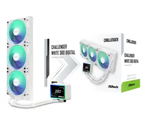 ASRock Challenger 360 Digital ARGB weiß / 3x 120 mm / 31 dB bei 2100 U/min / 62,6 CFM / AMD + Intel