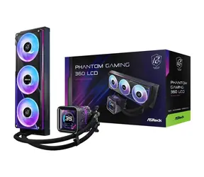 ASRock Phantom Gaming 360 LCD schwarz / 3x 120 mm / 31,4 dB bei 2400 U/min / 61,28 CFM / AMD + Intel