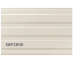 Ausgepackt - Samsung T7 Shield Externe SSD-Festplatte 2 TB beige / Externe SSD / R: 1050 MB/s & Schreibgeschwindigkeit: 1000 MB/s / USB-C / IP65 / ausgepackt