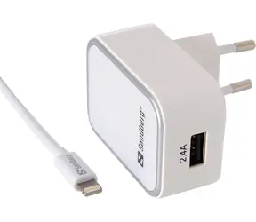 Sandberg AC-Ladegerät EU mit Lightning-/USB-Kabel 2,4A