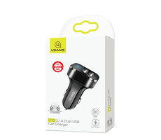 USAMS CC087 Dual USB Autoladegerät 2,1A schwarz / 2x USB