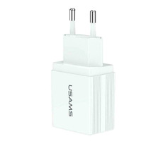 USAMS CC090 T24 2,1A Dual-USB-Reiseladegerät weiß