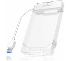 ICY BOX Adapter für 1x HDD/SSD SATA III > USB 3.0 Typ A durchsichtig / Kunststoffabdeckung