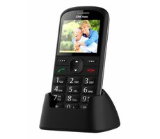 CPA Halo 21 Senior mit Ladestation schwarz / 2,4" / 220 x 176 / 0,3 Mpx / SOS / Taschenlampe / Radio / MicroSD / BT 