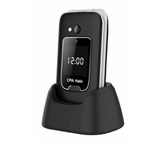 CPA Halo 25 Senior mit Ladestation schwarz / 2,4" / 240 x 320 / 0,3 Mpx / SOS / Taschenlampe / Radio / MicroSD / BT 