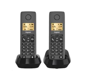 Gigaset Pure 100 Duo schwarz / Kabelloses Festnetztelefon / 1,5" Display / 50 Kontakte