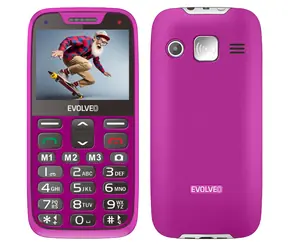 Evolveo EasyPhone XR + Ständer rosa / 2,3" / SOS / Bluetooth / FM / microSD