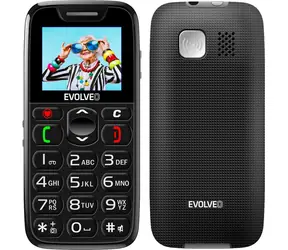 Evolveo EasyPhone Xo + Standfuß, schwarz / 1,8 Zoll / SOS / Bluetooth / microSDHC