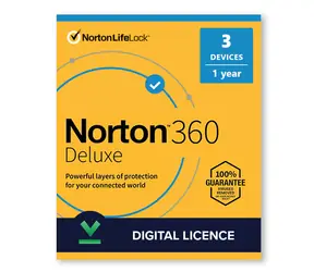 Norton 360 Deluxe - Abonnementlizenz (1 Jahr) - 3 Geräte / 25 GB Cloud-Speicher - Download - ESD