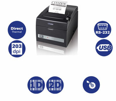 Citizen CT-S310II / Registrierkasse / 80 mm / Thermodrucker / 203 dpi / USB / RS-232 / Schneideplotter / schwarz