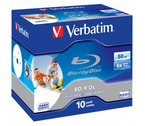 Verbatim BD- R, Dual Layer 50GB, Jewel Box, 43736, 6x, 1 Stk, zur Datenarchivierung