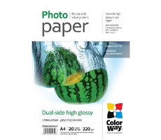 Colorway Doppelseitiges Fotopapier / Hochglanz / A4 / 220 g/m2 / 20 Blatt