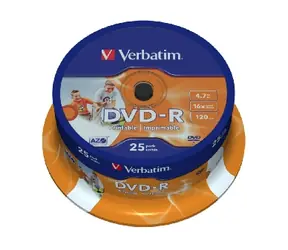 Verbatim DVD- R / 4,7 GB / 16x / bedruckbar / 25 Stück Kuchen