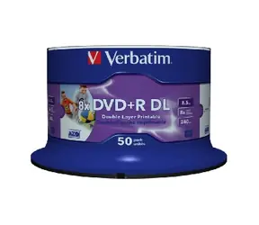 Verbatim DVD+ R DL Wide Inkjet Printable 50 Stück / 8,5 GB / 8x