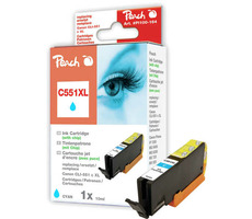 Peach CLI-551XL Alternativkartusche mit Chip / Pixma MG5450 / 13ml / Blau