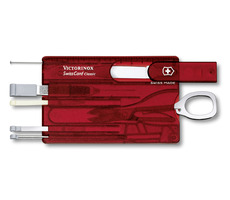 VICTORINOX SWISSCARD rot-transparent / Multifunktionskarte / Anzahl Funktionen 10 / Maße 82 x 45 mm