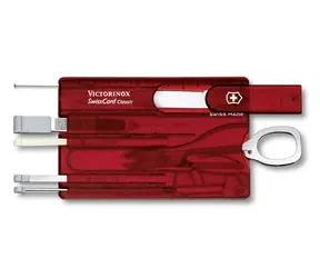 VICTORINOX SWISSCARD rot-transparent / Multifunktionskarte / Anzahl Funktionen 10 / Maße 82 x 45 mm