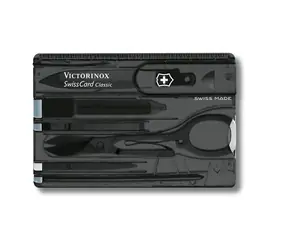 VICTORINOX SWISSCARD schwarz-transparent / Multifunktionskarte / Anzahl Funktionen 10 / Maße 82 x 45 mm