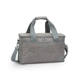 Riva Case 5726 Kühltasche 23 L grau / Kühltasche / 3 Außentaschen / Schultergurt / wasserdichtes Innenfutter 