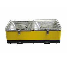 Feuerdesign Santorini gelb / Tisch-Holzkohlegrill / 69 x 34 x 21 cm