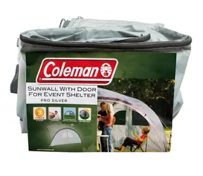 Coleman EVENT SHELTER Sunwall Door „L“ silber / Sichtschutz mit zwei Fenstern und Eingang / 365x 169 cm 