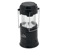 Cattara einziehbare LED-Camping-Taschenlampe, 20 und 60 lm, wiederaufladbar, 1 x LED + 6 x LED, 1200 mAh, Micro-USB und Solarpanel