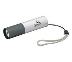 Cattara Taschenlampe LED 120lm ZOOM wiederaufladbar SILBER / CREE XP-E LED / 3,7V 400 mAh / Micro-USB