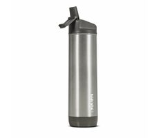 HidrateSpark - intelligente Edelstahlflasche mit Strohhalm, 620 ml, Edelstahl / Bluetooth-Tracker