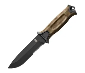 GERBER Strongarm SE (Kombinationsklinge) schwarz-braun / Bushcraftmesser / Klinge 12,5 cm